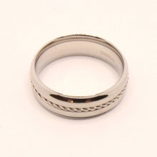 Load image into Gallery viewer, Stainless Steel Rope Inlay Matte Finish Concave Edges Wedding Ring Band 7mm
