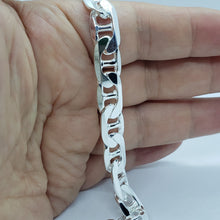 Load image into Gallery viewer, Sterling Solid Silver Italy Flat Mariner Link Chain Necklace Bracelet 9.2mm 8~30
