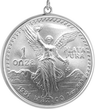 Load image into Gallery viewer, 925 Sterling Silver 1Onza Plata Libertad Bezel 36 mm Coins Prong Back Round Edge
