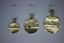 Load image into Gallery viewer, 10K Yellow Solid Gold Round Last Supper Diamond Cut Pendant 3 sizes
