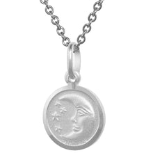 Load image into Gallery viewer, 925 Sterling Silver Round Crescent Moon and Star Pendant 13mm-22mm Tall
