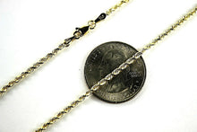 Load image into Gallery viewer, 10K YELLOW GOLD Hollow Twist Rope Link Chain Necklace 2mm-5mm Size 16"-32"
