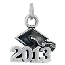Load image into Gallery viewer, 925 Sterling Silver Class of 2013-2015 Graduation Pendant 5/8 Inch (16mm) Tall

