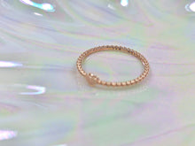 Load image into Gallery viewer, 14K Solid Gold Handmade Dainty Mini Heart Beaded Ring Band
