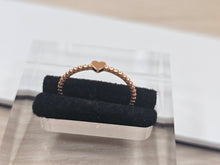 Load image into Gallery viewer, 14K Solid Gold Handmade Dainty Mini Heart Beaded Ring Band
