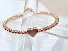 Load image into Gallery viewer, 14K Solid Gold Handmade Dainty Mini Heart Beaded Ring Band
