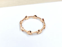 Load image into Gallery viewer, 14K Solid Gold Handmade Mini Hearts Ring Band
