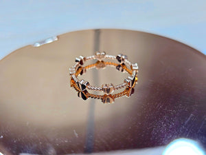 14K Solid Gold Handmade Mini Hearts Ring Band