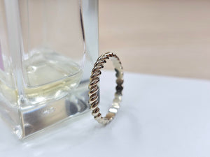 14K Solid Gold Handmade Rope Pattern Ring Band