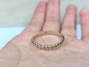 14K Solid Gold Handmade Rope Pattern Ring Band