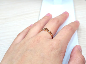 14K Solid Gold Handmade Cross and Dots Ring Band