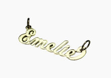 Load image into Gallery viewer, 14K Solid Yellow Gold Personalized Custom Name Pendant Charm Outlined
