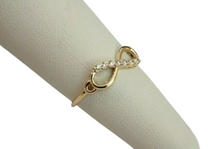 Load image into Gallery viewer, 14K Yellow Gold Infinity Ring with CZ
