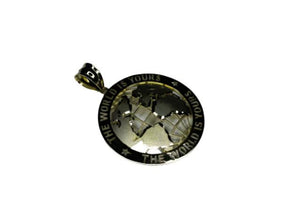 10K Solid Yellow Gold The World Is Yours Globe Pendant