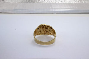 14K Yellow Gold Nugget Ring Diamond Cut 3 Sizes & Ring Size 5 ~ 13