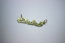 Load image into Gallery viewer, 10K Solid Yellow Gold Personalized Custom Name Pendant Charm Heart Diamond Cut
