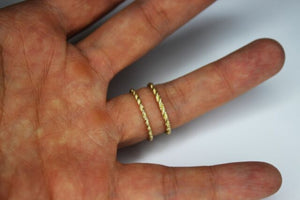 10K Solid Yellow Gold Rope Ring Band