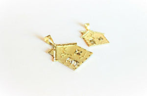 10K Yellow Gold Trap House Pendant Charm