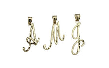 Load image into Gallery viewer, Authentic 14K Yellow Gold Initial Pendant Charm Diamond Cut
