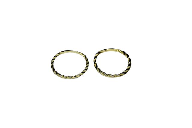 10K Solid Yellow Gold Rope Ring Band