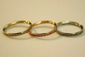 14K Solid Yellow White Rose Gold Eternity Endless Ring Band