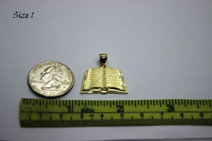 14K Yellow Gold Bible Book Pendant