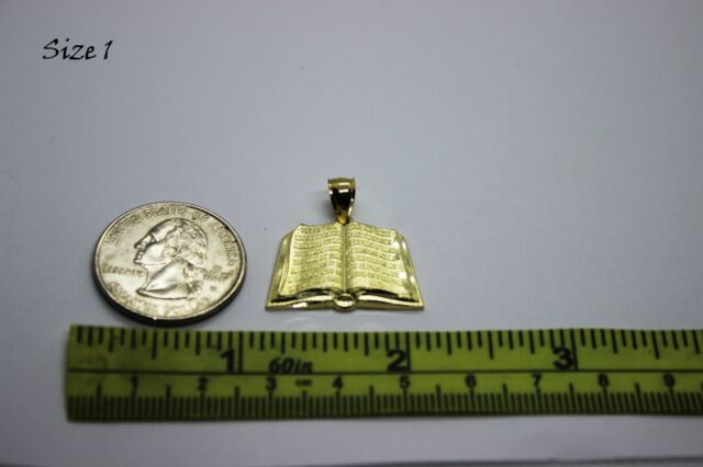 14K Yellow Gold Bible Book Pendant