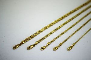 14K Yellow Gold Solid Rope Chain