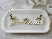 Load image into Gallery viewer, 14K Solid Yellow Gold Personalized Custom Handmade Name Pendant Charm with Stars
