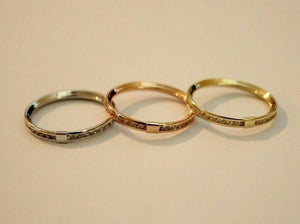 14K Solid Yellow White Rose Gold Eternity Endless Ring Band