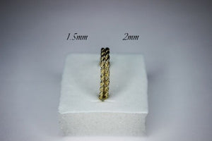 10K Solid Yellow Gold Rope Ring Band