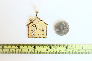 10K Yellow Gold Trap House Pendant Charm