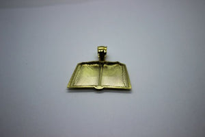 14K Yellow Gold Bible Book Pendant