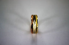 Load image into Gallery viewer, Authentic 14K Tri-Color Gold D/C Band Ring
