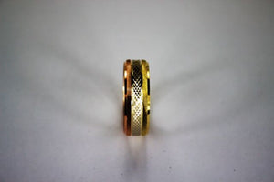 Authentic 14K Tri-Color Gold D/C Band Ring