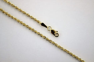 Authentic 10K Solid Yellow Gold Rope Twist Link Chain Necklace 2mm x 16" ~ 30"