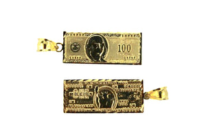 10K Yellow Gold One Hundred Dollar or One Million Dollar Pendant Charm