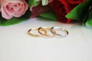 14K Solid Yellow White Rose Gold Eternity Endless Ring Band