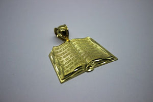 14K Yellow Gold Bible Book Pendant