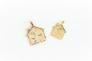 10K Yellow Gold Trap House Pendant Charm