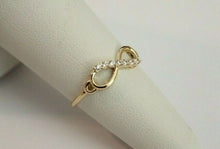 Load image into Gallery viewer, 14K Yellow Gold Infinity Ring with CZ
