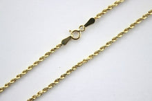 Load image into Gallery viewer, Authentic 10K Hollow Yellow Gold Rope Twist Link Chain Necklace 2mm x 16&quot; ~ 30&quot;
