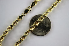 Load image into Gallery viewer, 10K YELLOW GOLD Hollow Twist Rope Link Chain Necklace 2mm-5mm Size 16"-32"
