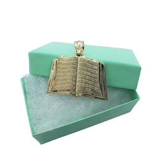 10K Yellow Gold Bible Book Pendant