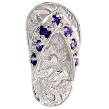 Load image into Gallery viewer, 925 Sterling Silver CZ Hawaiian Flip Flops Pendant 3/4 Inch (19mm) Tall

