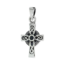Load image into Gallery viewer, 925 Sterling Silver CZ Celtic Cross w/ Infinity Symbol Pendant 1 1/8 (28mm) Inch

