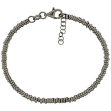 Load image into Gallery viewer, 925 Sterling Silver Yellow/Rose/White/Black Doughnut Hole Bead Bracelet 3mm, 7"

