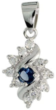 Load image into Gallery viewer, 925 Sterling Silver CZ Birthstone Diamond-Shaped Pendant 1/2 Inch (13mm) Long
