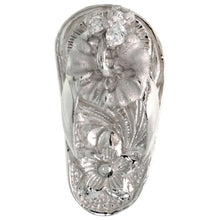 Load image into Gallery viewer, 925 Sterling Silver CZ Hawaiian Hibiscus Flip Flops Pendant 3/4 Inch (19mm) Tall
