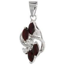 Load image into Gallery viewer, 925 Sterling Silver CZ 4-Stone Navette-Shaped Pendant 1/2 Inch (13mm) Long
